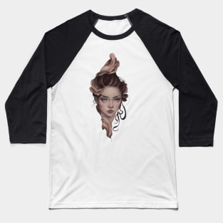 Turkey Tail Mushroom Girl Baseball T-Shirt